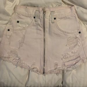Carmar white denim mini skirt